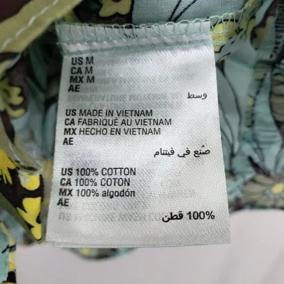 INC International Concepts Button Front Floral Print Top Medium (AR) - Picture 3 of 6